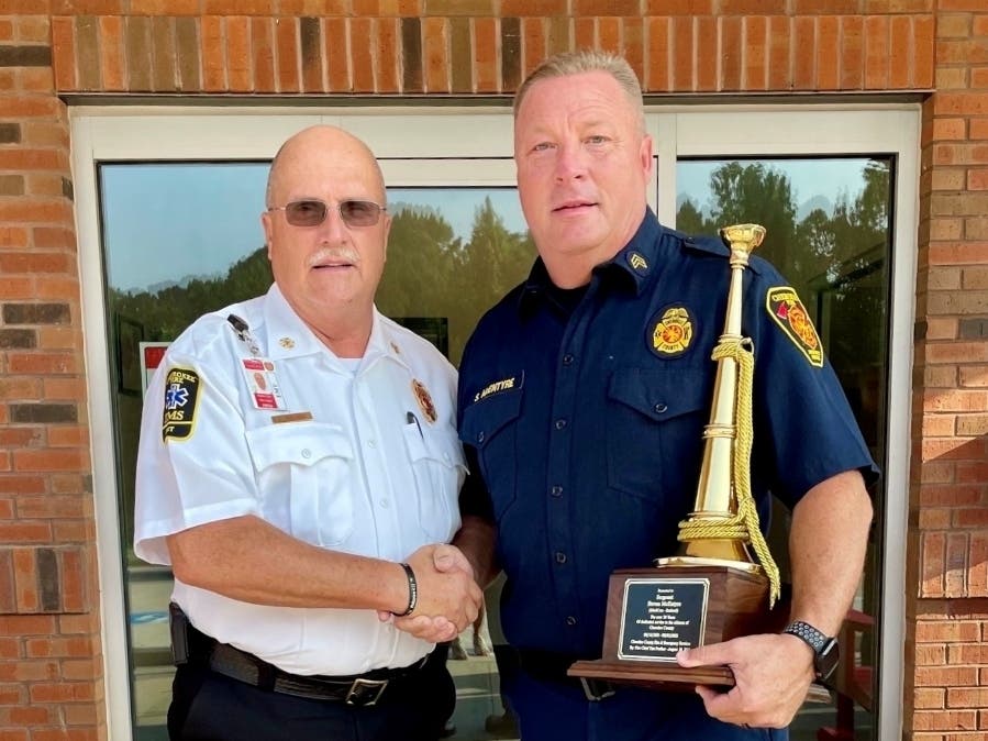 Sgt. Steven McEntyre, a firefighter with Cherokee County Fire & Emergency Services, has retired after 20 years of service.