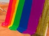 Marla Beth Enowitz, the abstract artist behind Marla Beth Designs, teaches young budding artists at a recent rainbow drip workshop for Westchester Children’s Museum