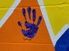 Families attending Westchester Children’s Museum’s members opening had the opportunity to become part of Marla Beth Enowitz’s latest public art display by permanently leaving their handprints in a rainbow of colors. 