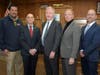 (From L to R): Dan Ortega, ELEC 825, Louis Picani, Teamsters Local 456, John Cooney, Jr. CIC, Jeff Loughlin, IUOE Local 137, Anthony Ascencao, Laborers Local 60. 