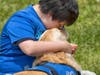 Sebastian Marra with his service dog, Mesa, at BluePath Service Dogs’ sixth annual walkathon. 
