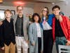 L-R: Emerson Sanchez; Dr. Robert Sanchez, Executive Director, Health Economics & Outcomes Research, Regeneron; Kathy Purdy, Founder & CEO of Hillside Food Outreach; Abstract Painter Antoinette Wysocki-Sanchez; & Greydon Sanchez. 