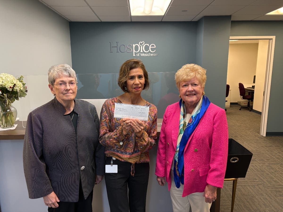 L-R: Mary K. Spengler RN, MS, LNHA, CEO of Hospice of Westchester; Maria Rodriguez, Community Action Committee (CAC) member, Proterial America, Ltd.; and Holly K. Benedict, Director of Development and Public Affairs, Hospice of Westchester 