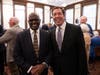 Westchester County Executive Ken Jenkins, left, joined Matthew Anderson, President and CEO of The Osborn, for the April 30th opening celebration of “The Wisdom Gallery”’ — a powerful tribute to Rye’s older residents, sponsored by The Osborn.