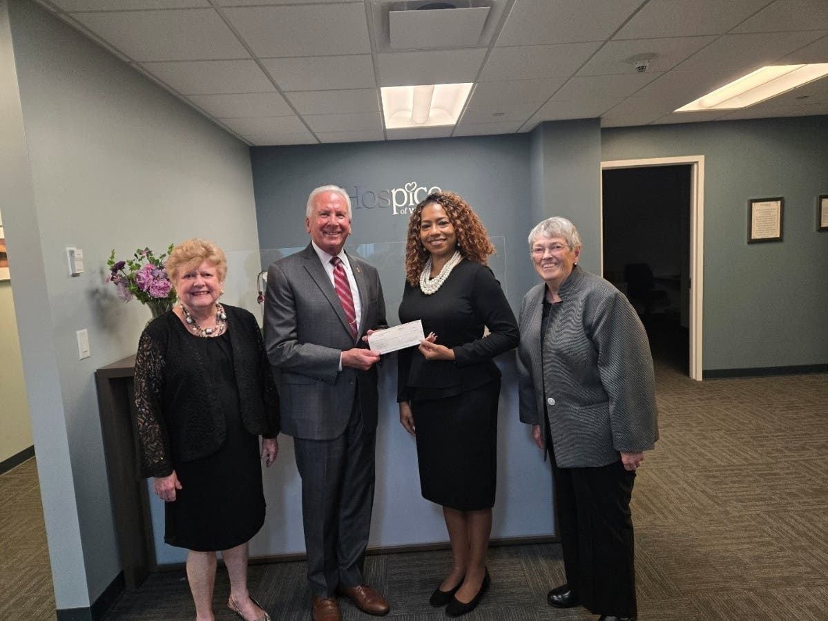 L-R: Holly K. Benedict, Director of Development and Public Affairs, HOW; William F. Flooks Jr., Board Chairman, HOW; Sabrina Joynes, CFSP, Board Member, NYS Tribute Foundation; Mary K. Spengler RN, MS, LNHA, CEO, HOW