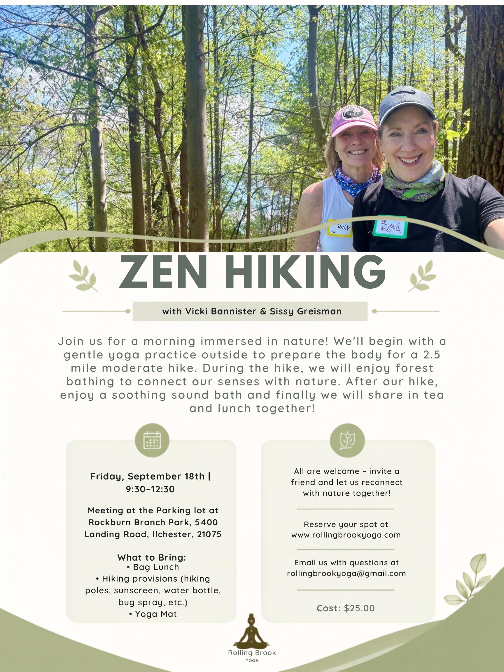 Zen Hiking led by Vicki Bannister & Sissy Greisman