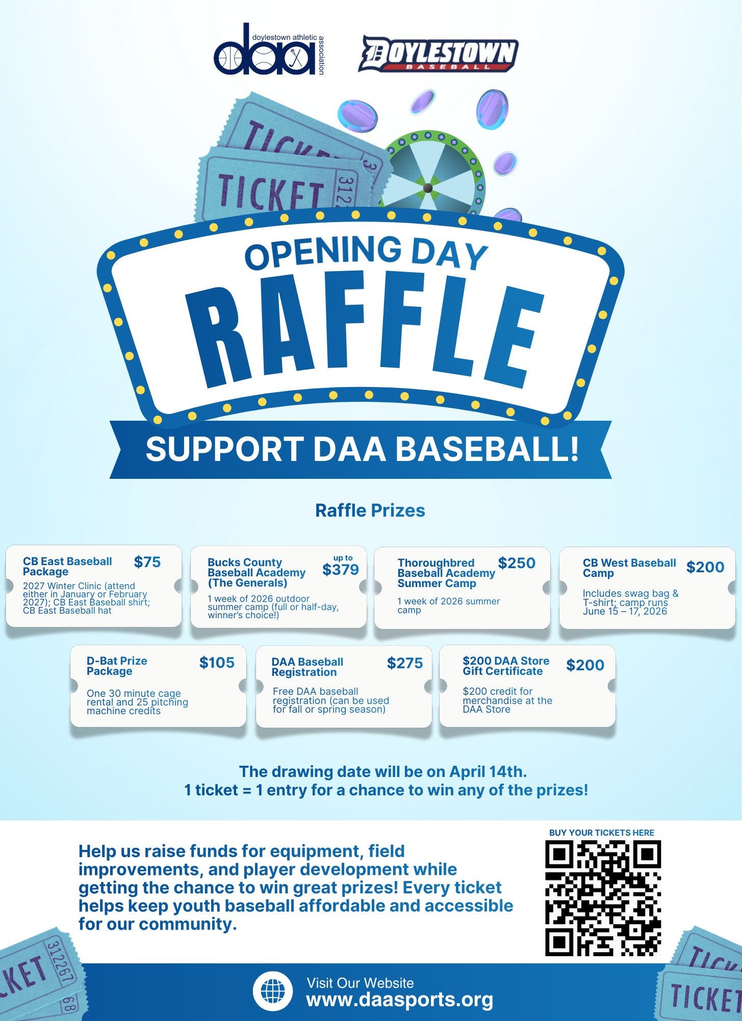 DAA Baseball Opening Day Raffle
