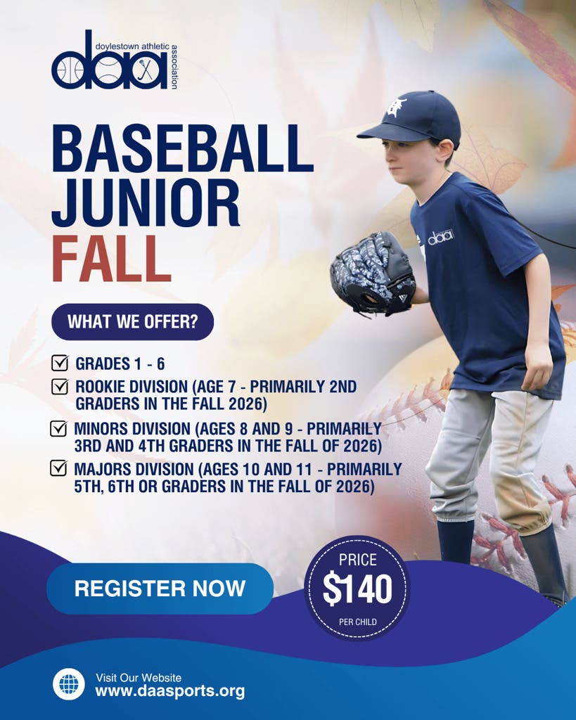 4 days left to register - BASEBALL JUNIOR FALL REGISTRATION
