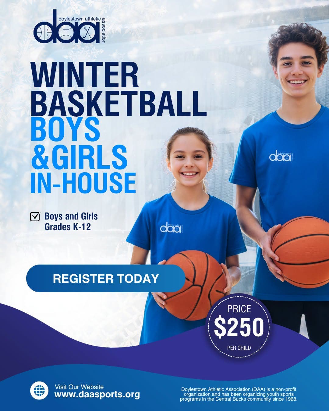 DAA Winter Basketball In-House Registration is Open!