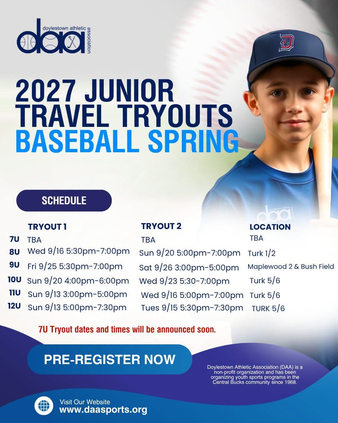 DAA 2027 Junior Travel Baseball Tryouts Are COMING!
