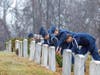 Harford Composite Squadron Cadets laying wreaths to honor and remember fallen veterans.