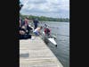 Ron Gold, adaptive rower and Rockland Rowing board member, gets set to launch.