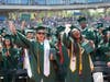Graduates of Rockland Community College's Class of 2026 celebrate after receiving their degrees during the College's 66th Commencement Ceremony at Clover Stadium.
