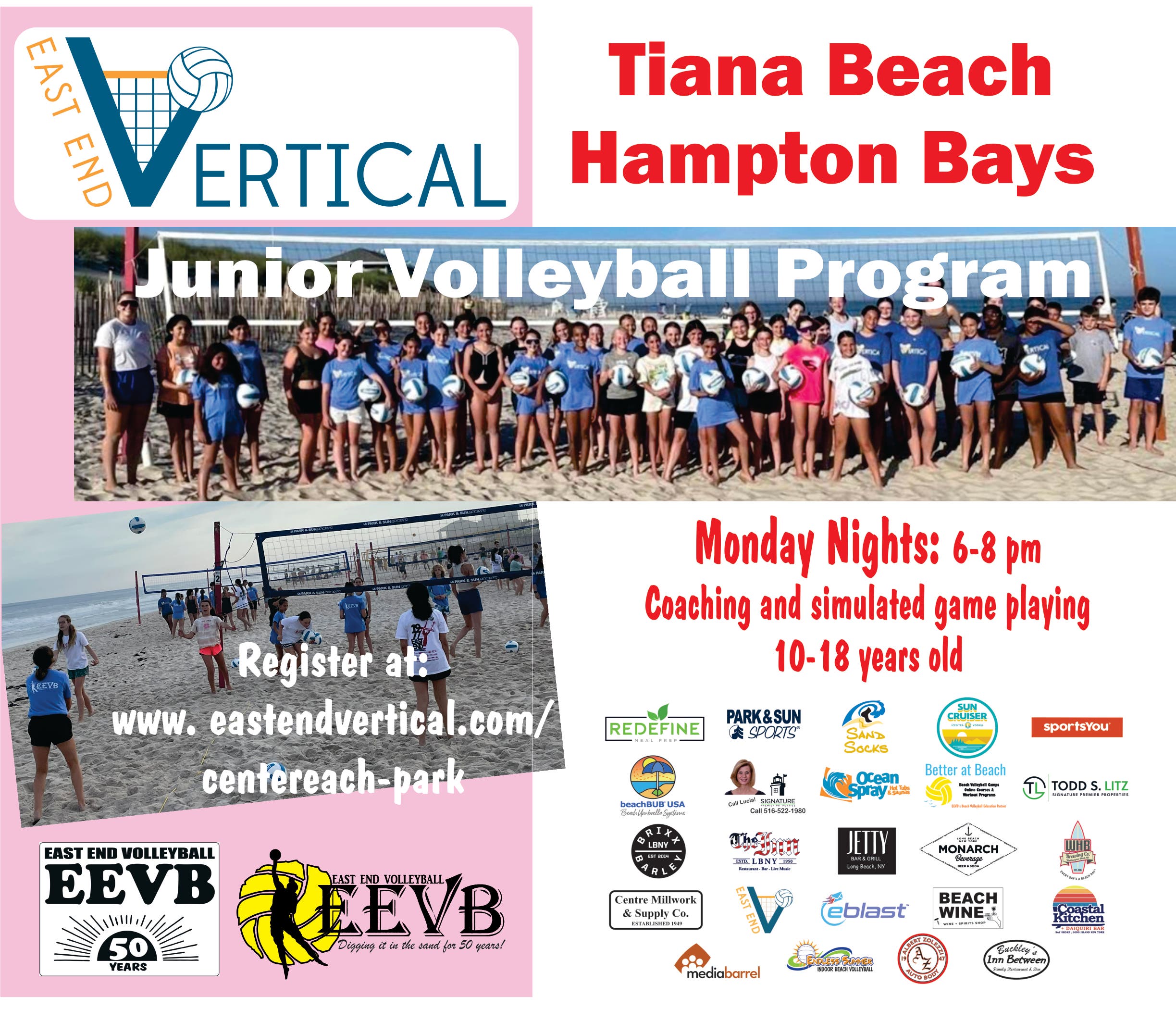 2026 Junior Beach Volleyball Program at Tiana Beach in Hampton Bays