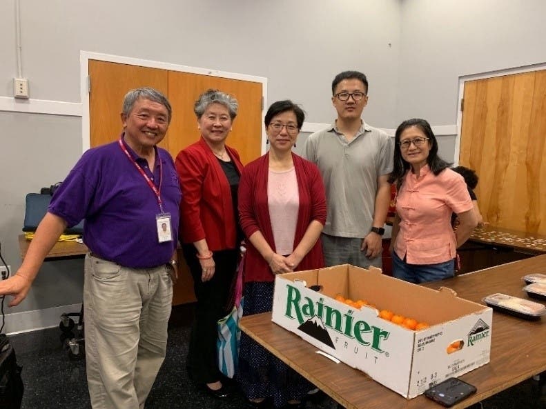 from left: Chu Wang, Lily Liu, Lifang Liu, Kevin Xing, and Doris Pao