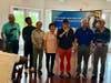 Mr. Alven Lam, Chairman of CCACC Board Member, delivered a speech. From left to right are CCACC Board Member: Mr. Chih-Hsiang Li, Mr. Terry Hsiao, Ms. Yao-Yao Zhu, Ms. Jane Yang, Mr. Alven Lam, Mr. Charles Chen, and Mr. Mo-Ping Chow.