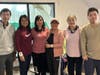 Organizers of the professional women's charity tennis tournament, volunteer Physician Dr. Yvette Yuxia Jia (third from the right), Dr. Yao-Yao Zhu (second from the right), the medical director at CCACC Health Center, and her family.