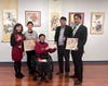 Everyone happily took a group photo at the CCACC Art Gallery. 