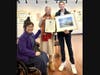 Maryland State Delegate Joseph Vogel presents a citation to Mingming Cheung to celebrate the opening of her solo exhibition and to honor her for founding the Chinese Culture and Art League (CCAL). First from left: Rita Lewi, Executive Director of CCACC.