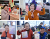 The seniors received heartfelt festive blessings, their faces beaming with joy.