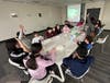 The students eagerly answered questions.