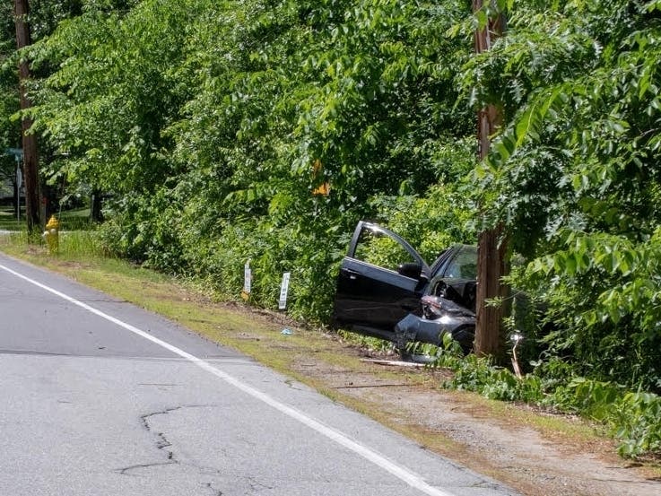Vehicle Accident Closes Road, Splits Pole In Merrimack Merrimack, NH