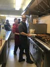 Ryan Pietz, left and his dad Rick, attend the thirty year traditional Palm Sunday breakfast 