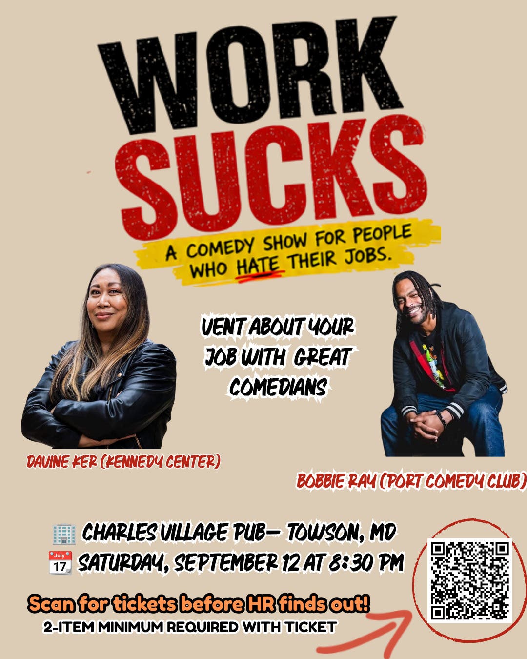 Work Sucks : A Towson, MD Comedy Show (September 12)