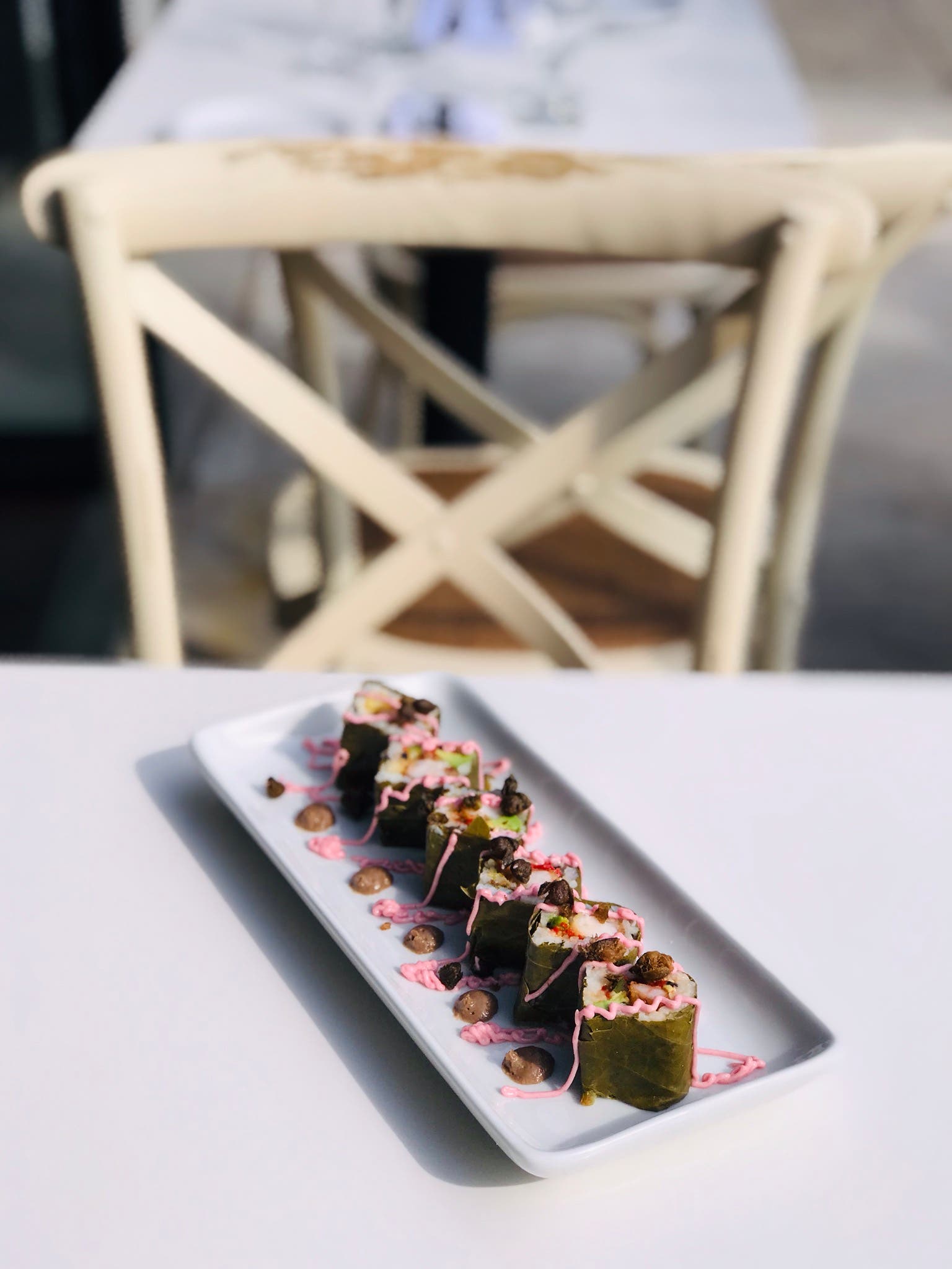 Sushi rolls available at Oil.Vine