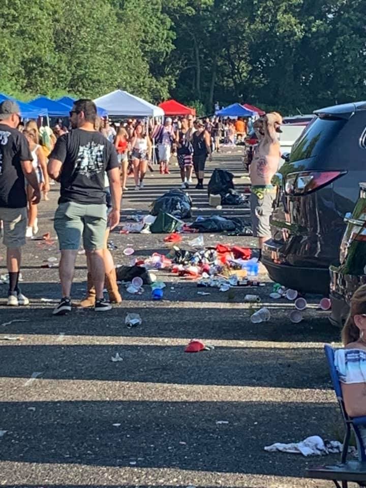 Trash left in the parking lot of "The Fest"
