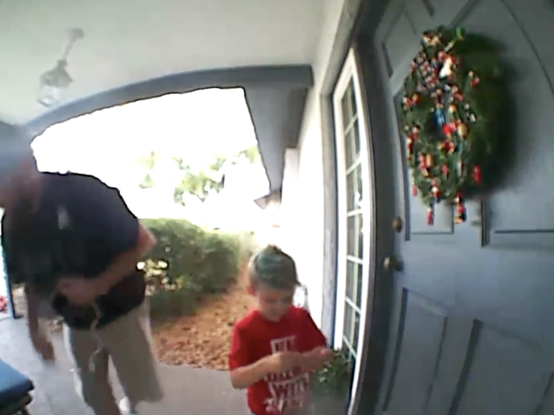 A friendly neighbor lent a helping hand to a boy in his community. 