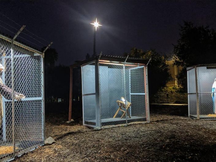 Claremont United Methodist Church's refugee nativity scene sparked international attention this weekend. (Photo via Rev Karen/Claremont UMC)