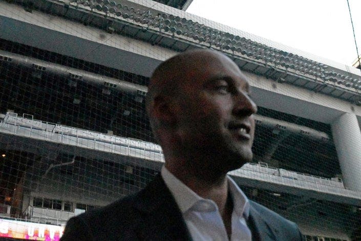Miami Marlins part owner Derek Jeter claims no opening day superstitions. (Photo by Paul Scicchitano)