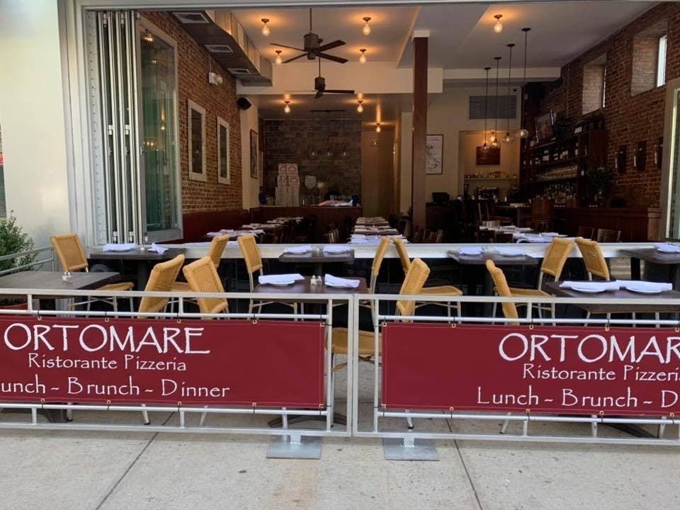 The front side of Ortomare with its outdoor seating. The restaurant is at 994 Columbus Ave. 