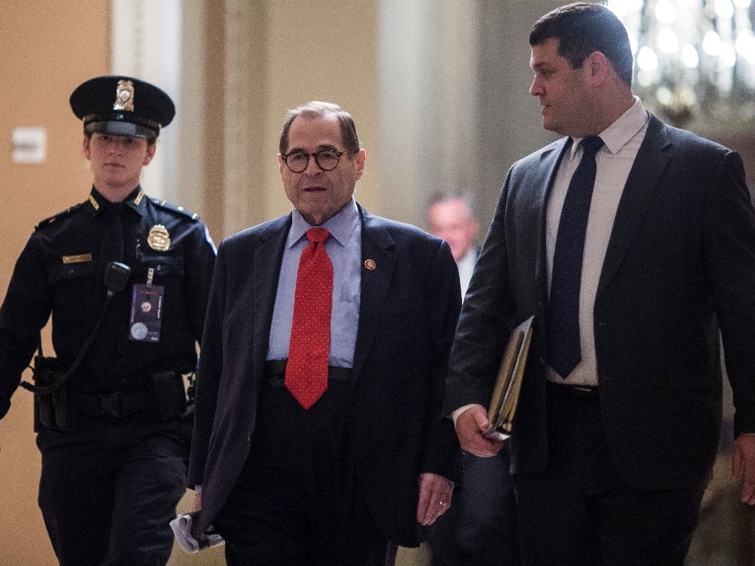 House Judiciary Committee Chairman Jerrold Nadler (D-NY) walks through the Capitol Building during the Senate impeachment trial of President Donald Trump at the U.S. Capitol on January 29.