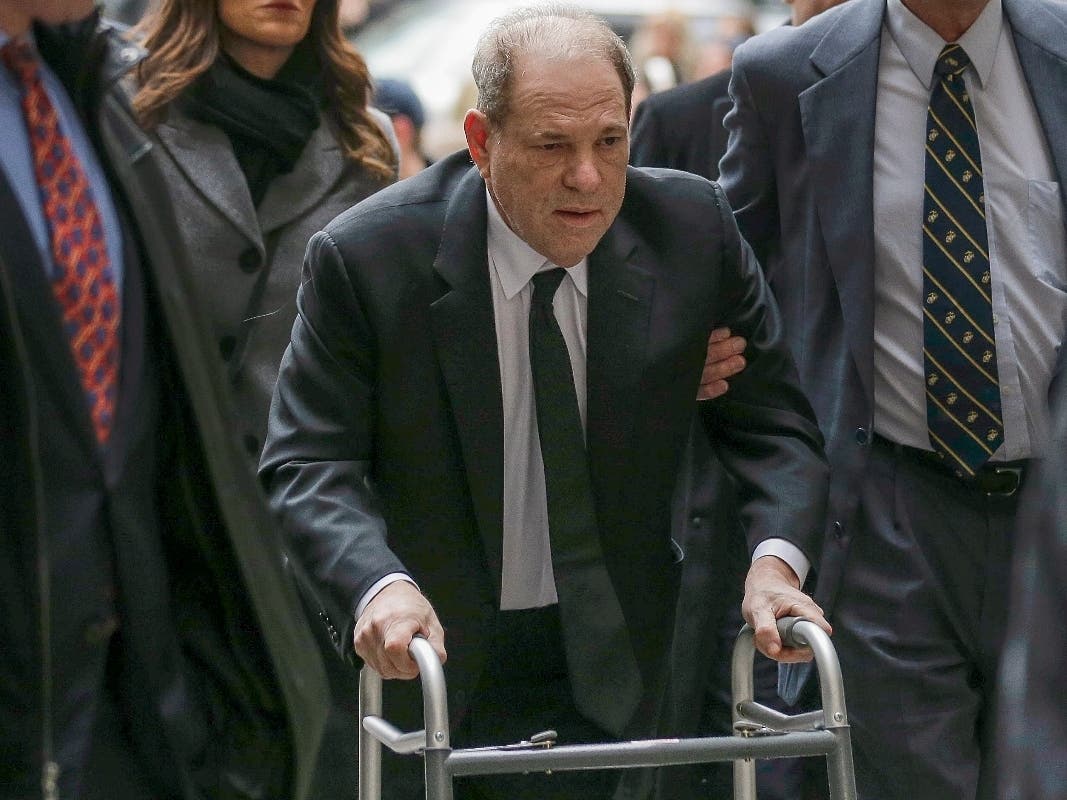 Harvey Weinstein arrives at federal court, Monday, Jan. 6, 2020, in New York. 