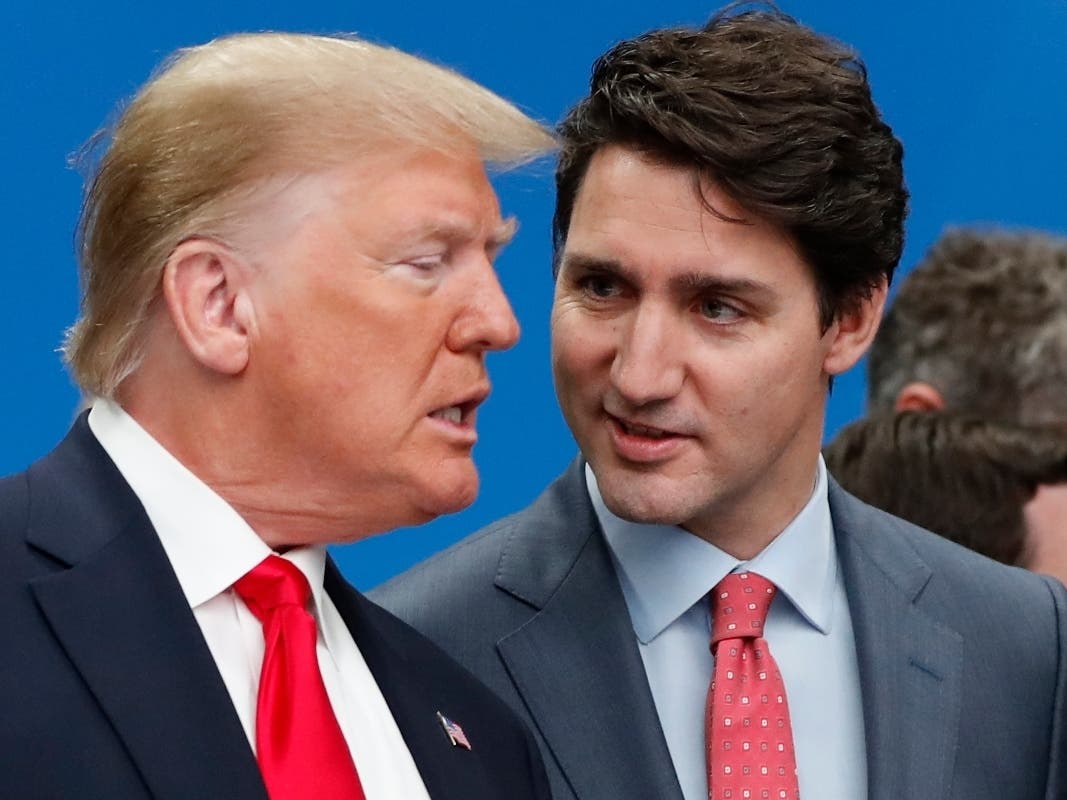 Britain NATO Download Comp  Tag as... Cancel Apply Back to search results44of786 results BRITAIN NATO Overview Download now   U.S. President Donald Trump, left, and Canadian Prime Minister Justin Trudeau talk prior to a NATO round table meeting.