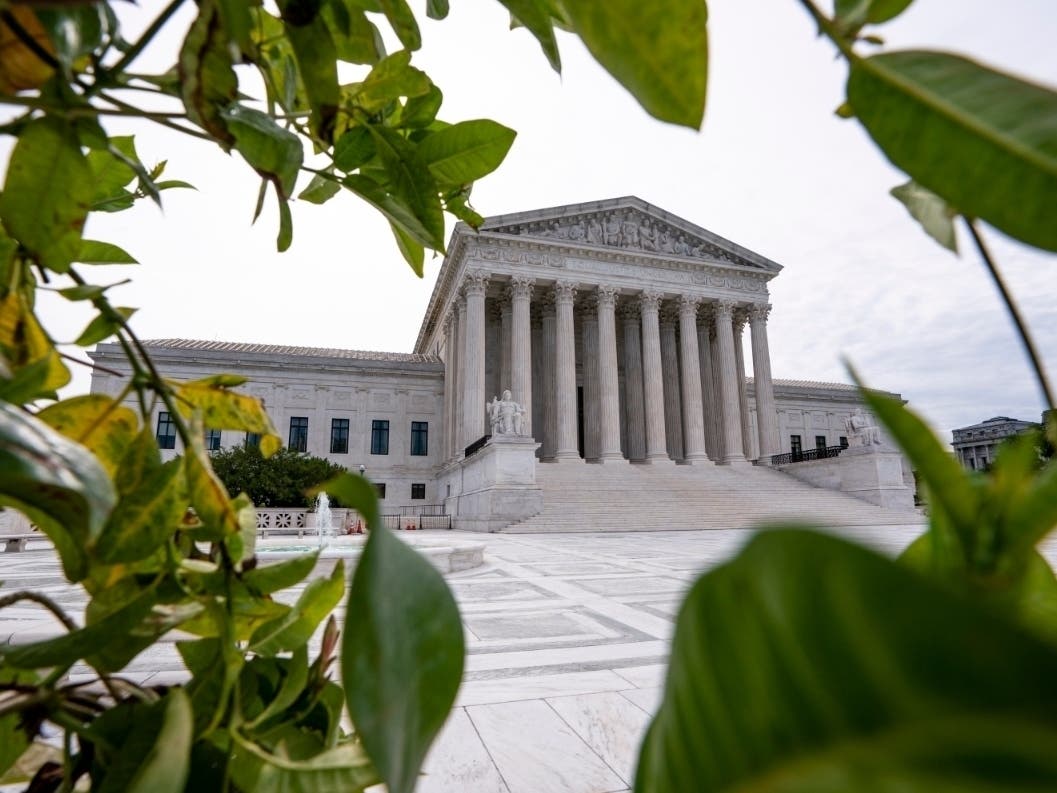 The Supreme Court is seen in Washington on Monday morning. 