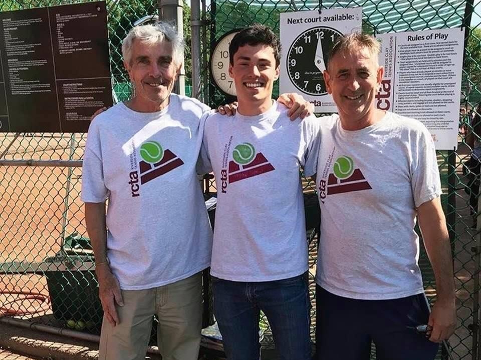 An image of Kevin O'Brien, left, standing with two other members of the RCTA staff.