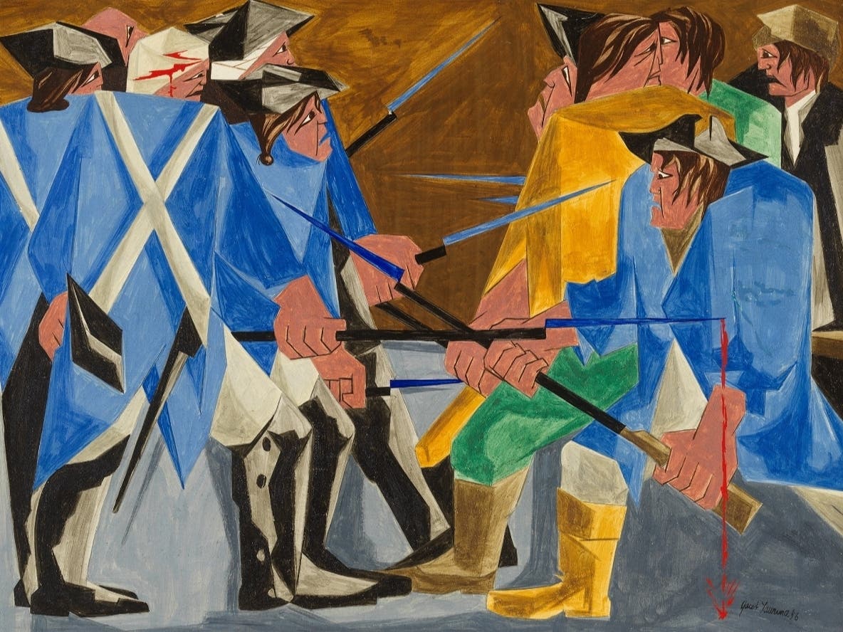 The specific panel is titled, "There are combustibles in every State, which a spark might set fire to. — Washington, 26 December 1786."