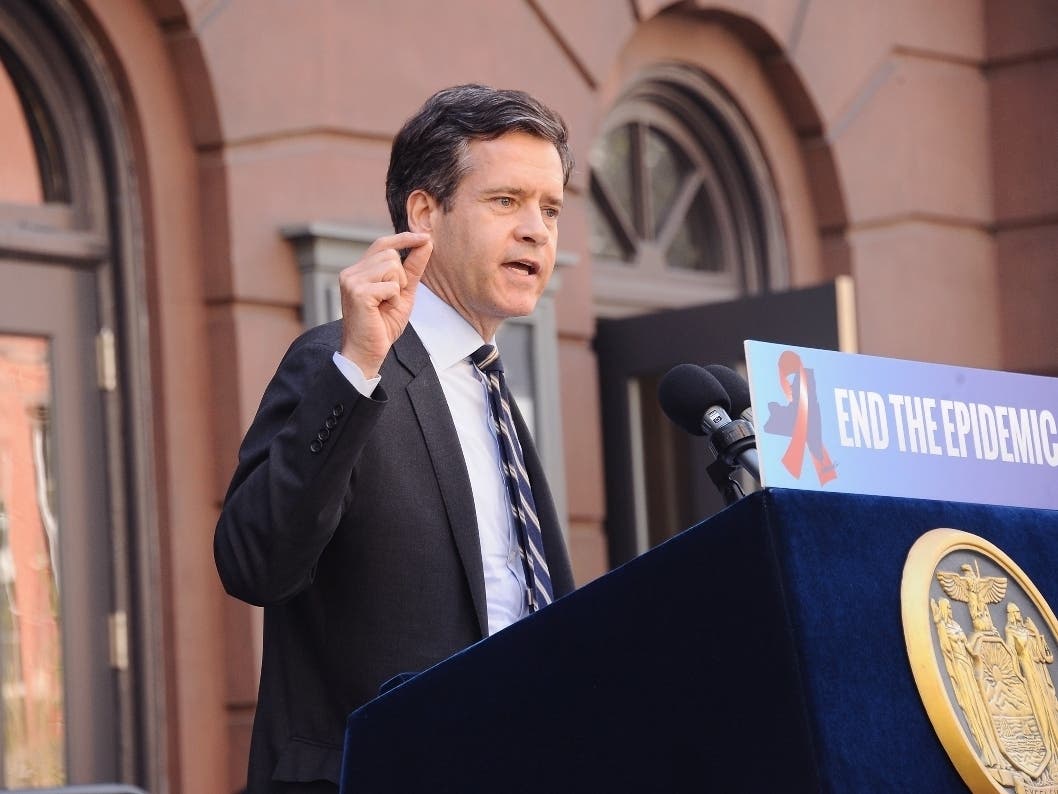 An image of State Senator Brad Hoylman speaking at an event.