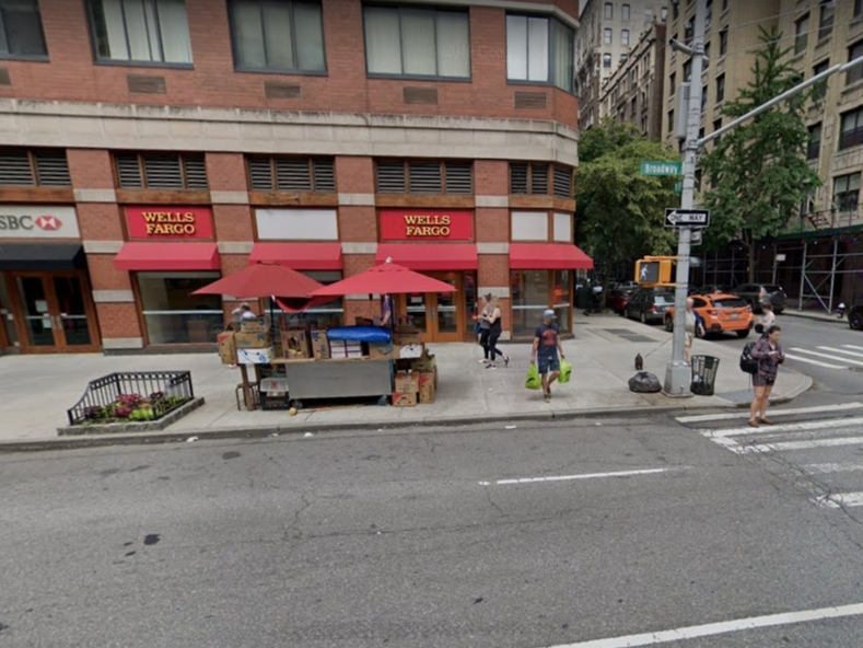 The Wells Fargo bank on the Upper West Side that was robbed Tuesday.