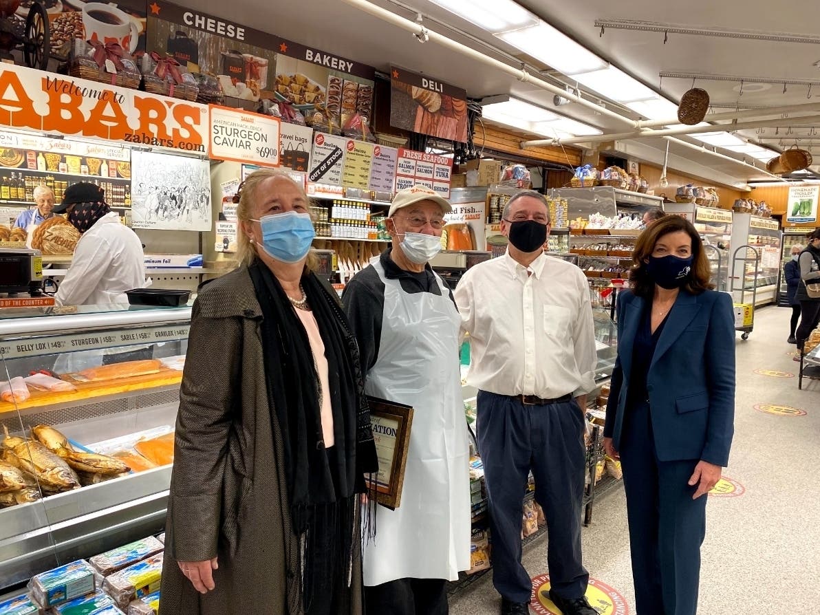 Manhattan Borough President Gale Brewer and Lieutenant Governor Kathy Hochul met and honored Len Berk on Monday.