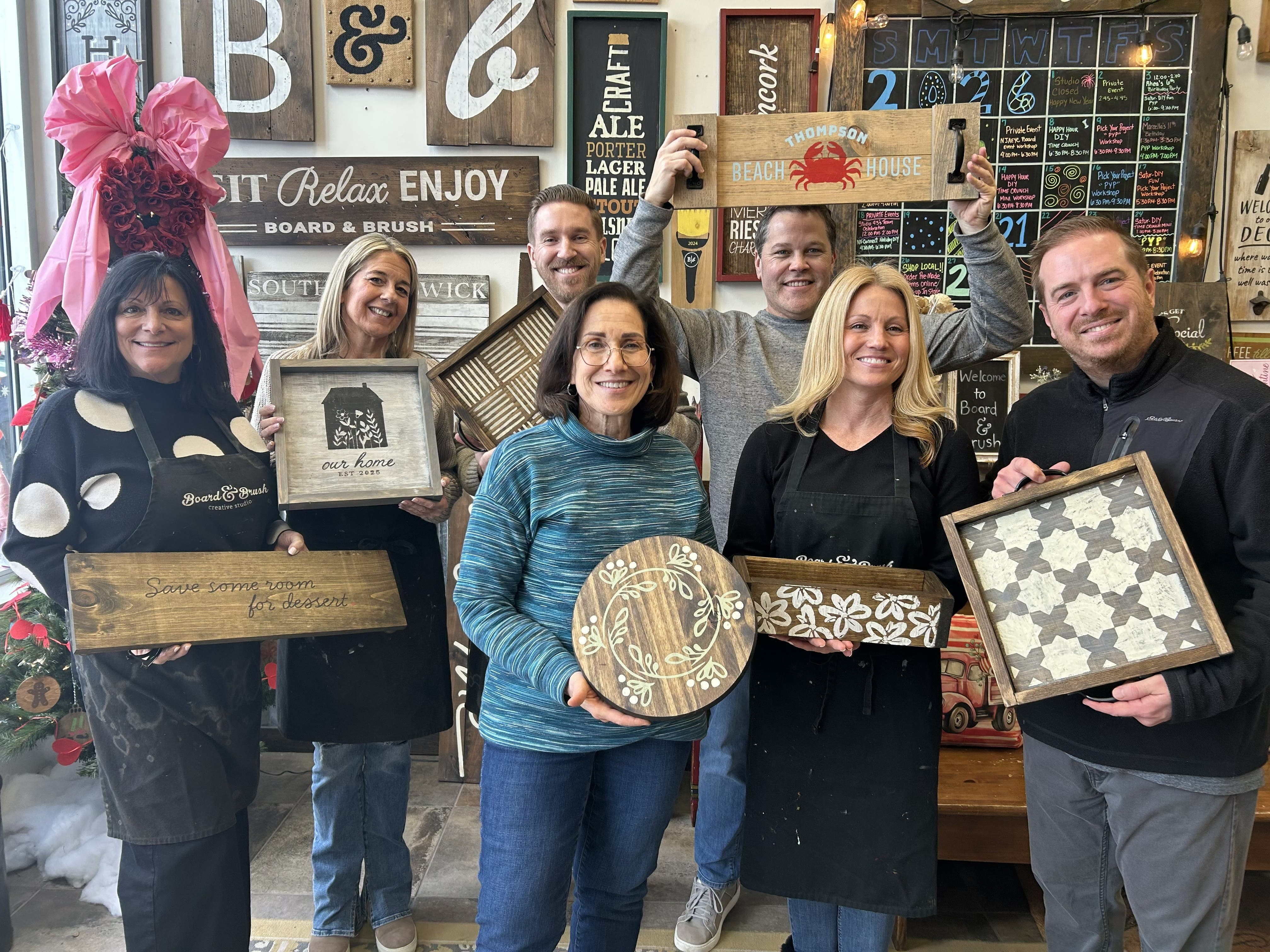 $40 HAPPY HOUR- DIY Mini Workshop- Wood, Totes, or Doormats!