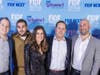 Lt. Col. Sharon; FIDF Washington Chapter Associate Director Josh Stevens; Staff Sgt. Stav; FIDF Latke Vodka Co-chairs Erin Fierman; Ross Fierman; Danny Weiss; and Shira Weiss; with Staff Sgt. Anael.