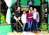 Annette Coletta, owner of Zen Den (in white), Paul Boddy, SlideWinder Blues Band (w/guitar) and Friends MATTer board
