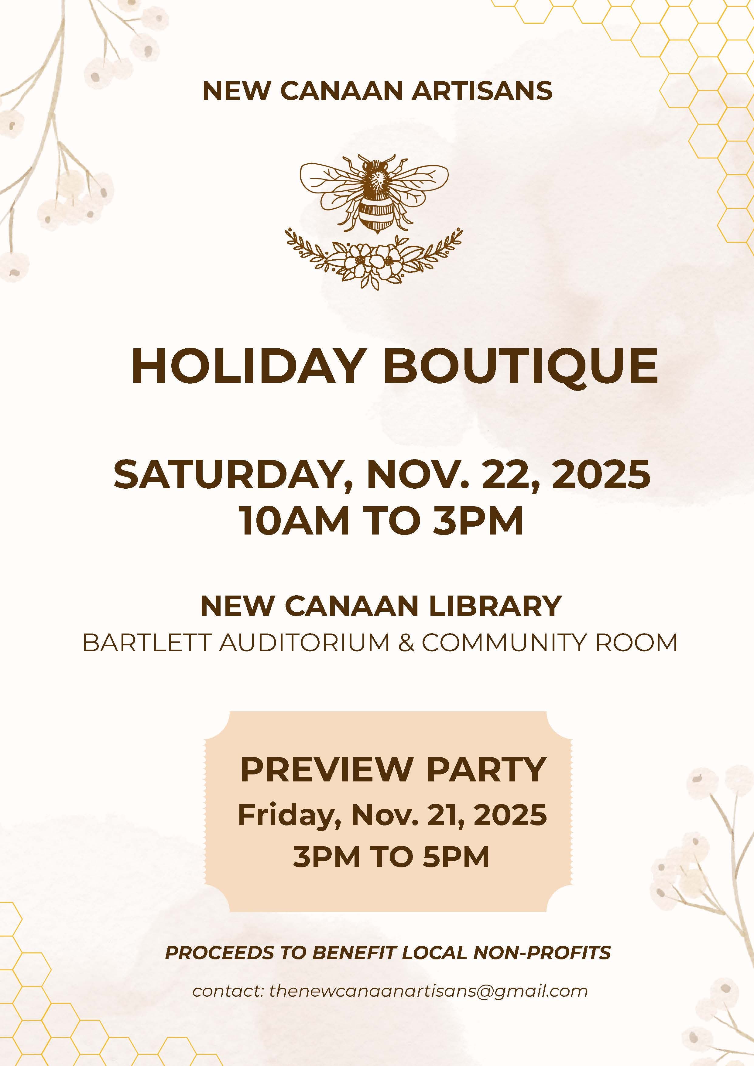 New Canaan Artisans Holiday Boutique Preview Party