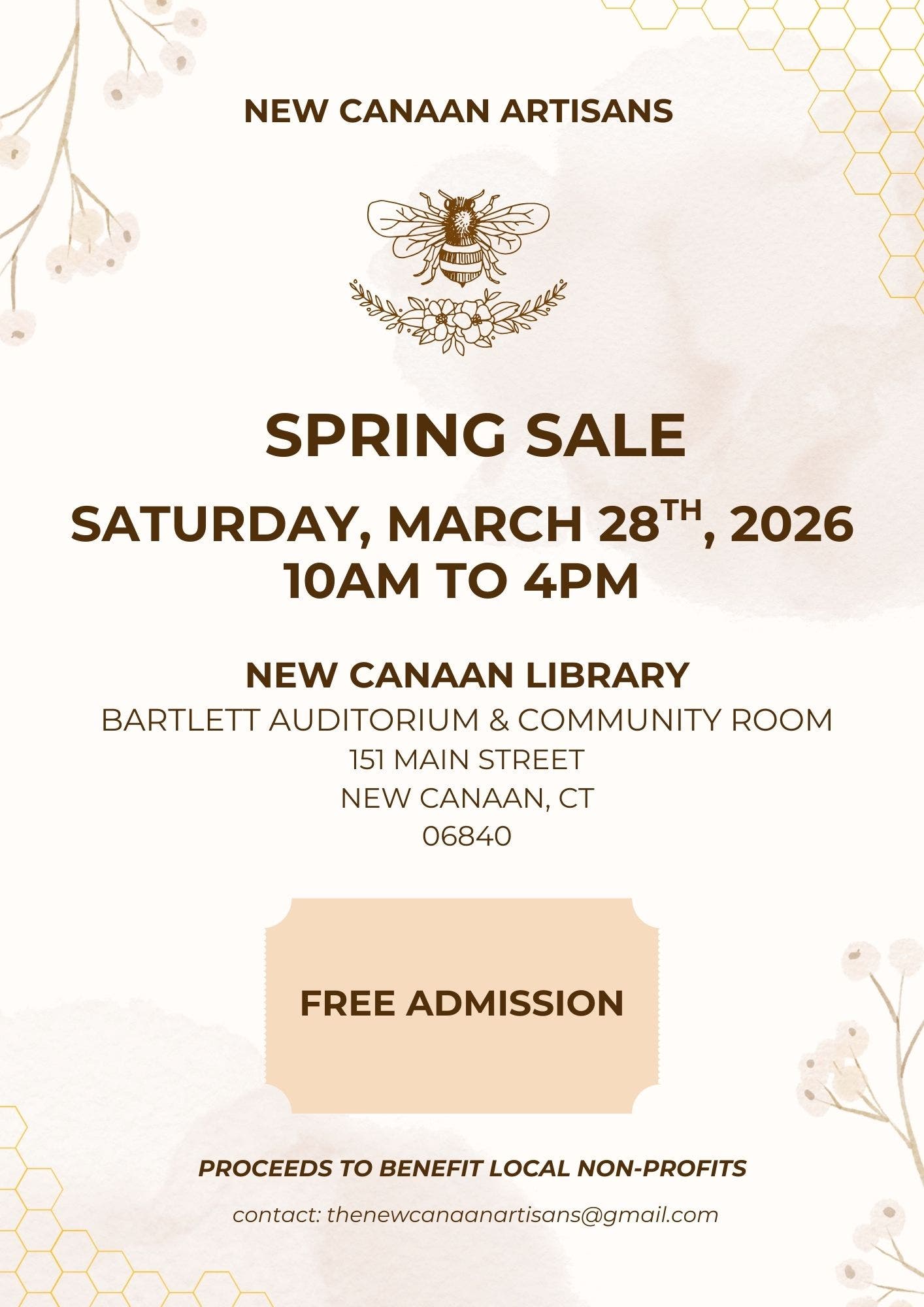 Mar 28 | New Canaan Artisans Spring Sale | New Canaan, CT Patch