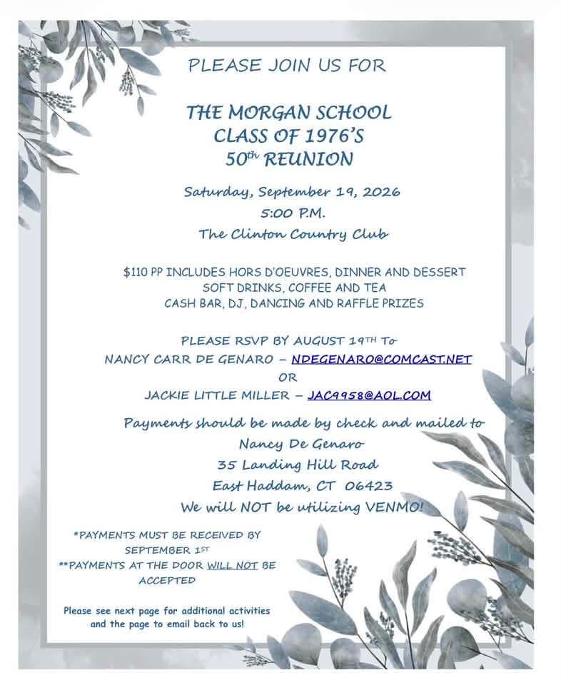 The Morgan School Class of 1976's 50th Reunion