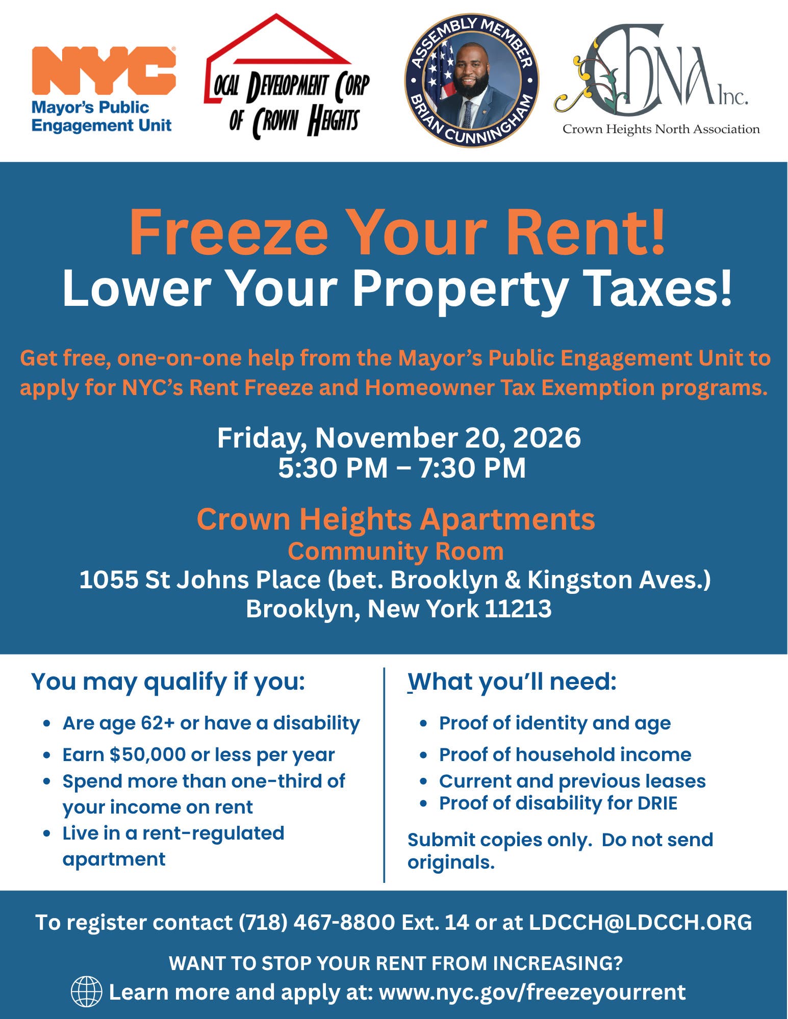 Freeze Your Rent! Lower Your Property Taxes!